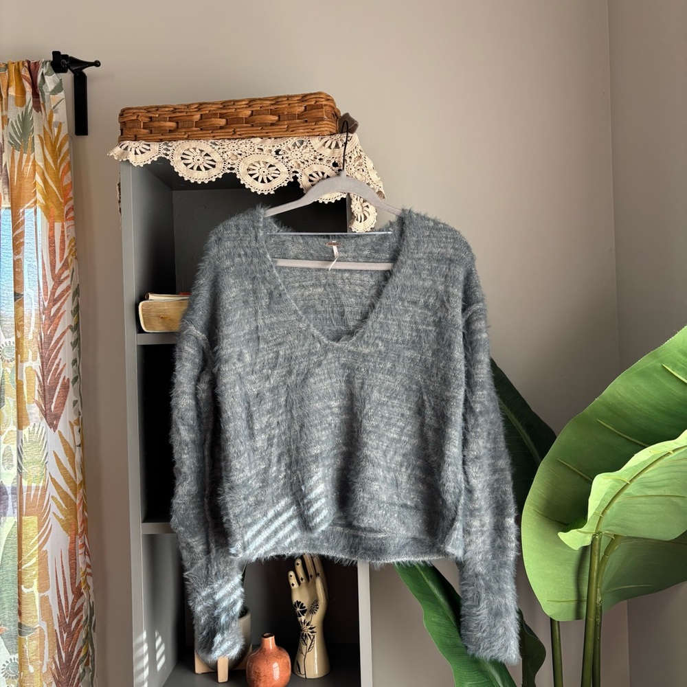 free people serendipity v-neck sweater storm combo (NWT)
